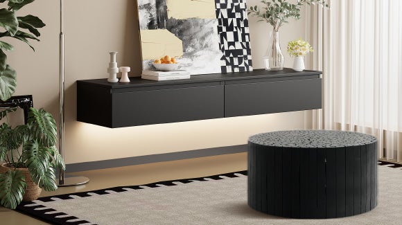 Frazer Mango Wood Console Table, 150cm, Black