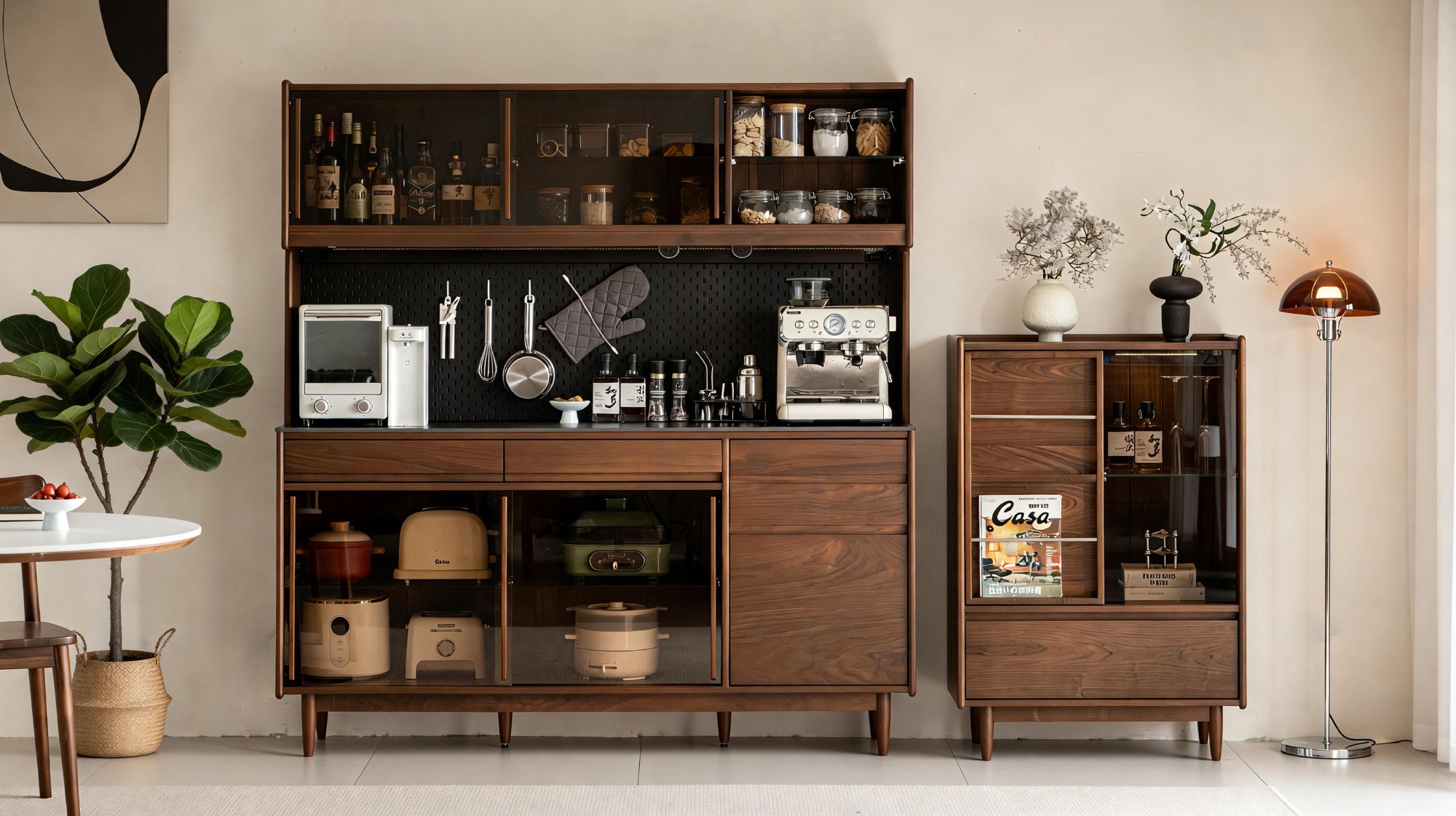 Contempo Walnut & Leather