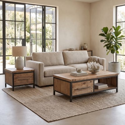 Portland Acacia Timber Coffee Table, 130cm