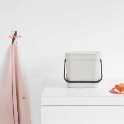Brabantia Sort & Go Waste Bin, 3 Litre, Light Grey