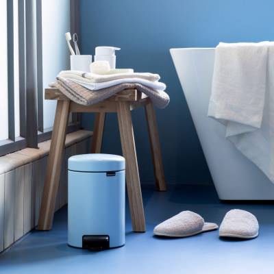 Brabantia NewIcon Pedal Waste Bin, 3 Litre, Dreamy Blue