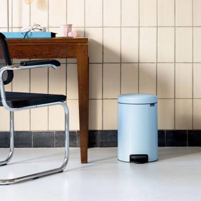 Brabantia NewIcon Pedal Waste Bin, 12 Litre, Dreamy Blue