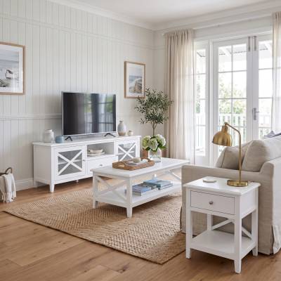 Hastings Wooden 2 Door 1 Drawer TV Unit, 210cm
