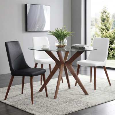 Forza Round Dining Table, 120cm, Walnut
