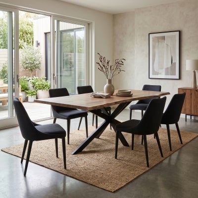 Condell Acacia Timber & Metal Dining Table, 240cm