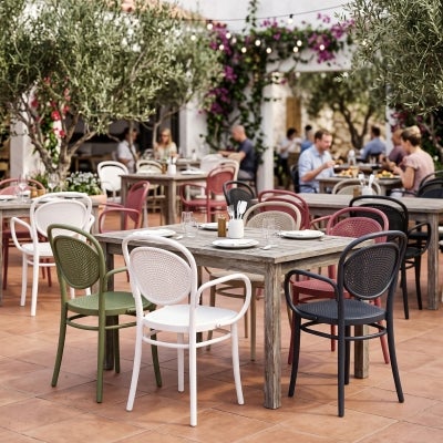 Siesta Marcel Commercial Grade Indoor / Outdoor Dining Armchair, White