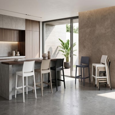 Siesta Maya Commercial Grade Indoor / Outdoor Counter Stool, Taupe
