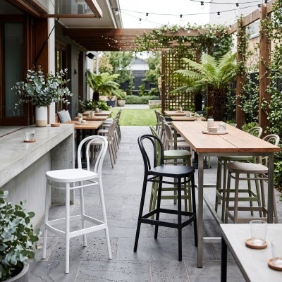 Siesta Victor Commercial Grade Indoor / Outdoor Bar Stool, Taupe