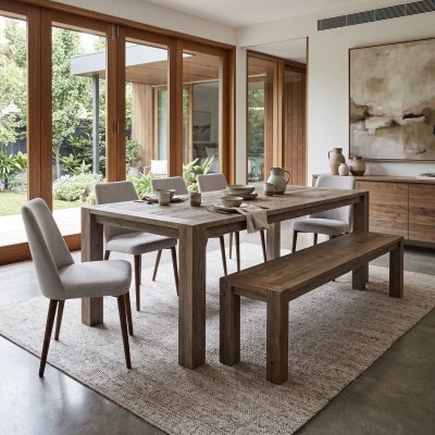 Rions Reclaimed Elm Timber Dining Table, 160cm