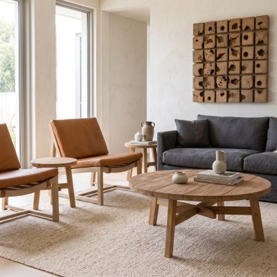 Denmark Reclaimed Teak Timber Round Coffee Table, 95cm, Natural