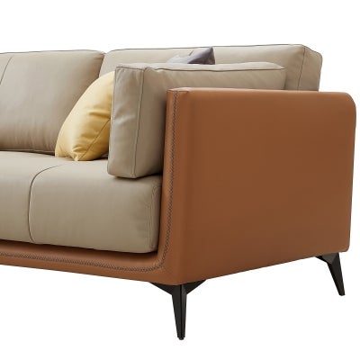 Cambria Modern Leather Modular Corner Sofa, 4 Seater with LHF Chaise
