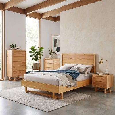 Dante Messmate Timber Platform Bed, Queen