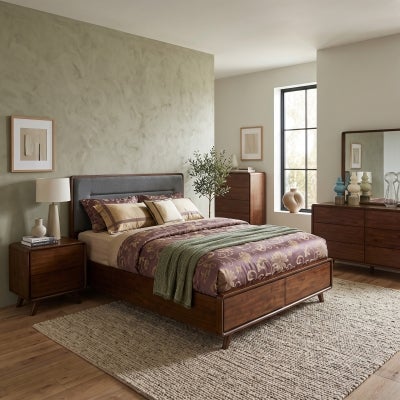 Sloto Poplar Timber Bed, King, Cherrywood