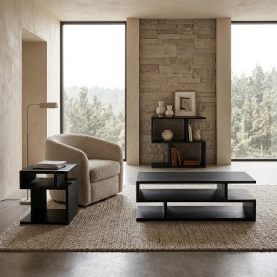 Ariselle Mango Wood Coffee Table, 120cm, Black