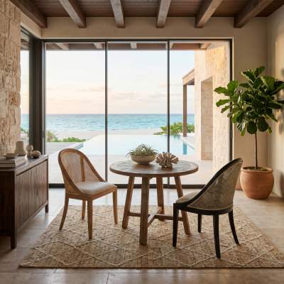 Alberia Mindi Wood & Rattan Dining Chair, Black Shadow