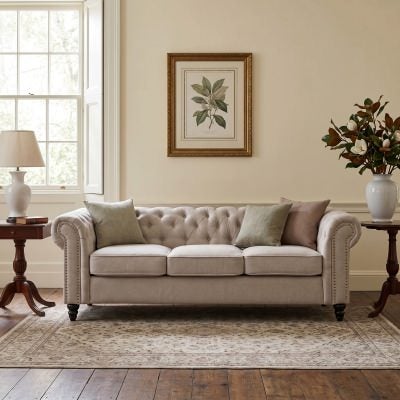 Carville Fabric Chesterfield Sofa, 3 Seater