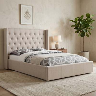 Chelsea Fabric Bed, Queen, Champagne
