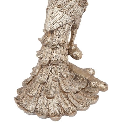 Peacock Resin Base Table Lamp, Gold