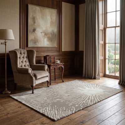 Harlequin Shore Hand Tufted Designer Wool Rug, 240x170cm, Stone