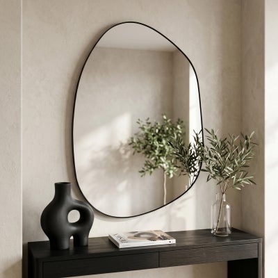 Pollock Metal Frame Wall Mirror, Small, Black