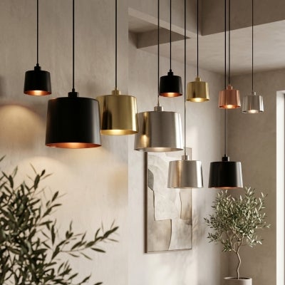 Portofino Metal Pendant Light, Small, Copper