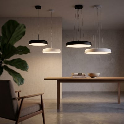 Madison Dimmable Colour Changing LED Pendant Light, Large, White
