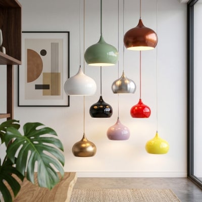 Kirke Metal Pendant Light, Pearl Copper