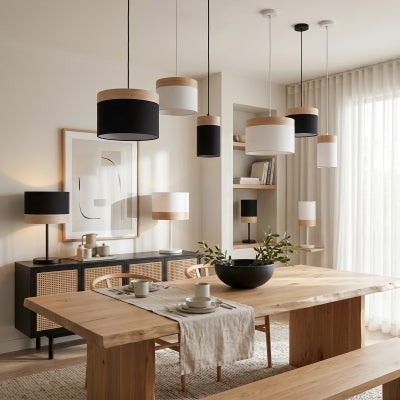 Tambura Table Lamp, Small, Black