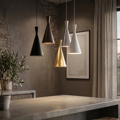 Flero Metal Pendant Light, Small, Silver