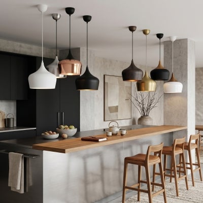 Polk Metal Pendant Light, Medium, White