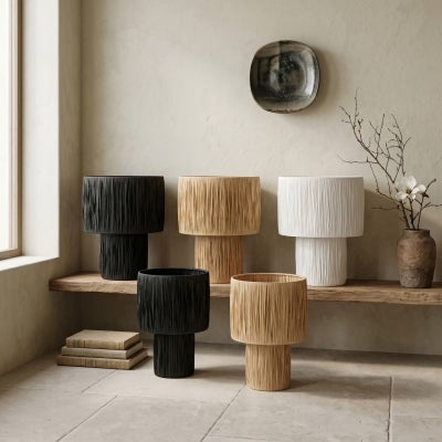 Nativa Raffia Table Lamp, Large, Natural 