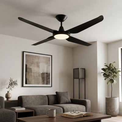 Motion DC Ceiling Fan with CCT LED Light, 130cm/52