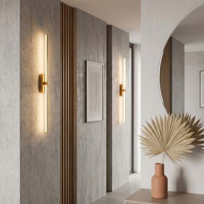 Foley IP44 Aluminium LED Vanity / Picture Light, CCT, Large, Antique Gold