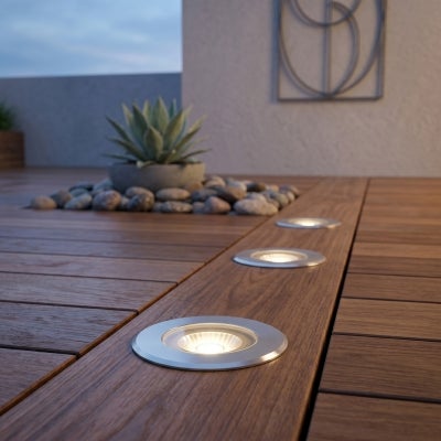 Luc IP65 Outdoor LED Inground / Deck Light, 5W, 8-26V, Silver