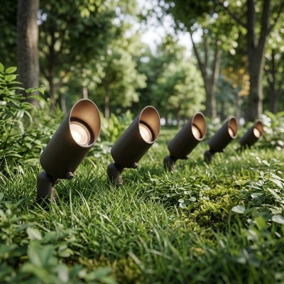 Kent IP65 Garden Spike Spotlight, 12V, 5W, 3000K, Bronze