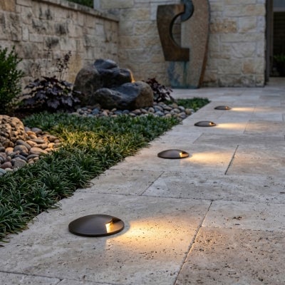 Emit IP67 Exterior LED Inground Light, 1-Way, 1W, CCT, Antique Brass