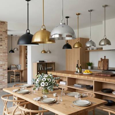 Emerson Iron Pendant Light, Small, Antique Gold
