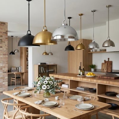 Emerson Iron Pendant Light, Medium, Chrome