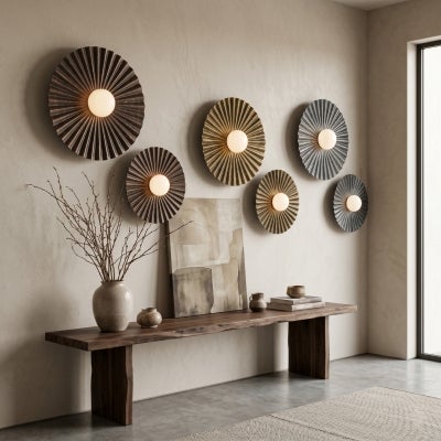 Kinso Iron & Glass Wall Light, Large, Antique Copper