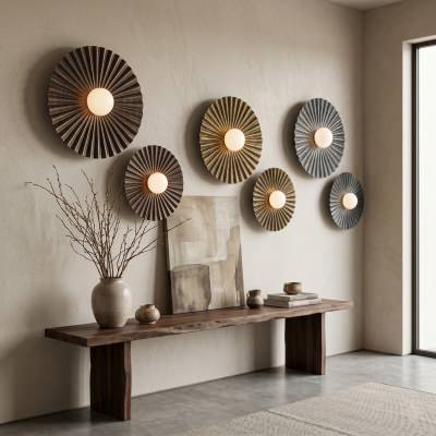 Kinso Iron & Glass Wall Light, Small, Antique Copper