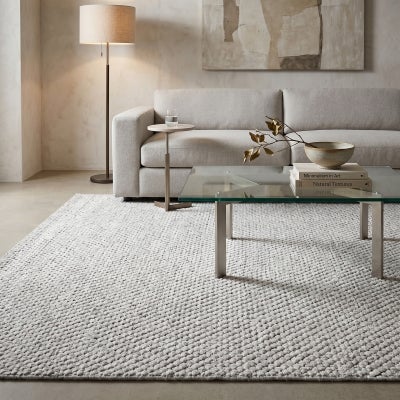 Marble Handwoven Wool Rug, 230x160cm, Silver