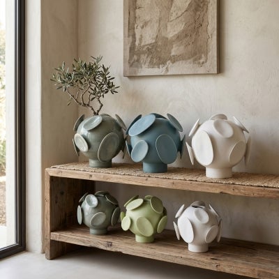 Olavo Ceramic Vase, Large, Lagoon