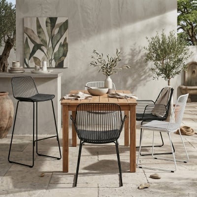 Alto Rebello Metal Indoor / Outdoor Dining Armchair, White