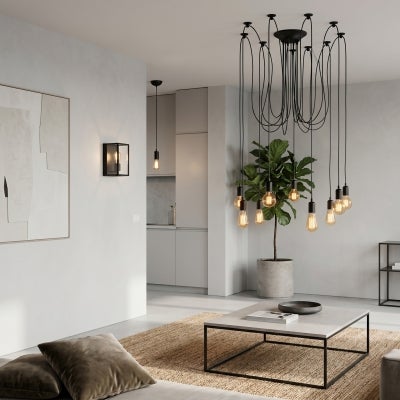 Pop Pendant Light Suspension, 1 Light, Black
