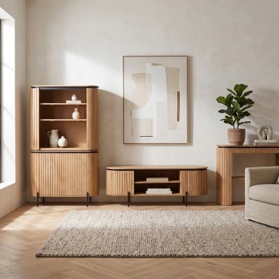 Mayfield Mango Wood 2 Door Oval Sideboard, 120cm