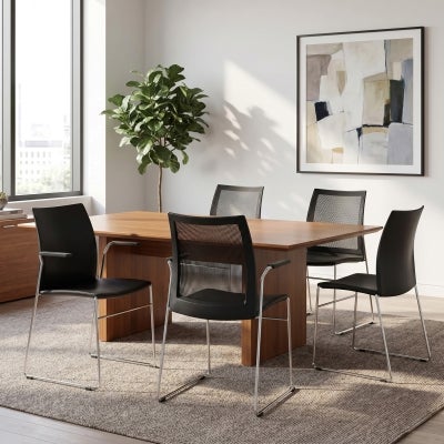 Vinn Stackable Client Chair, Mesh Back