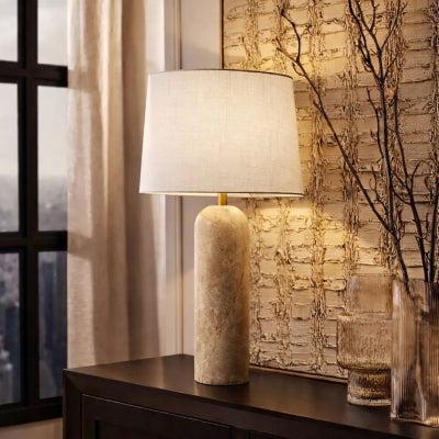 Westmont Marble Base Table Lamp, Moscato Beige