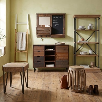 Gisela Fir Timber Round Accent Stool