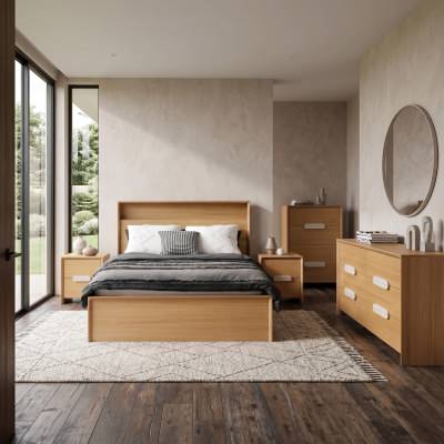 Milos Tasmanian Oak Timber 4 Drawer Tallboy