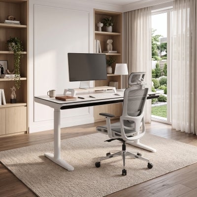 Tosco Duo Motor Electric Standing Desk, 140cm, White
